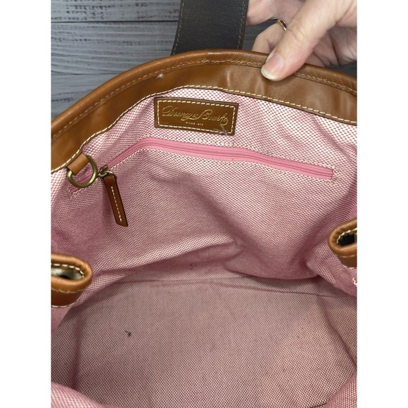 Dooney & Bourke Giaraff Animal Print Canvas Tag Tote Shoulder Bag Purse - Picture 12 of 16